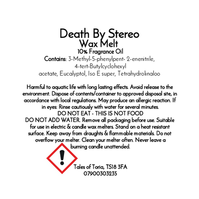 Death by Stereo | Clamshell Wax Melt