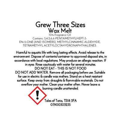 Grew Three Sizes | Clamshell Wax Melt