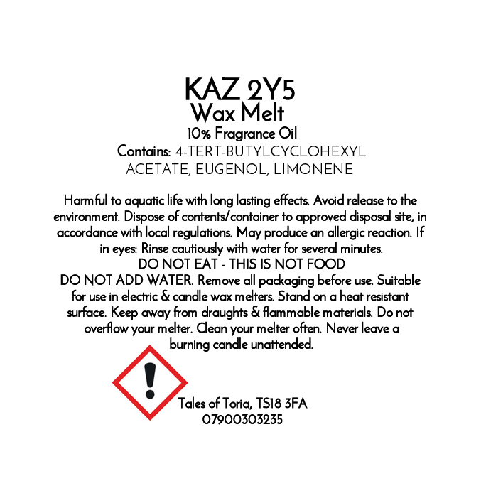 KAZ 2Y5 | Clamshell Wax Melt