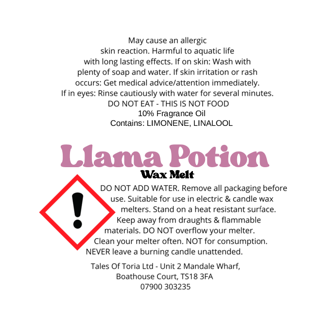 Llama Potion | Decorated Wax Melt