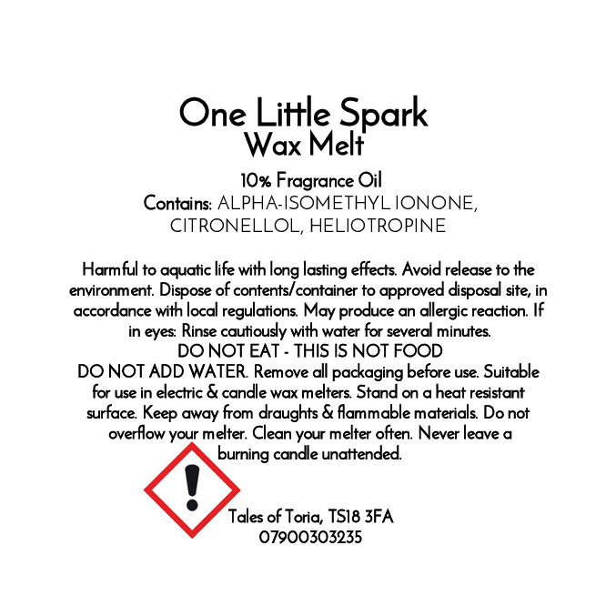 One Little Spark | Clamshell Wax Melt