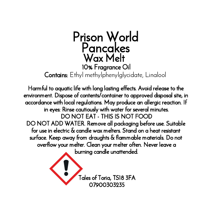 Prison World Pancakes | Clamshell Wax Melt