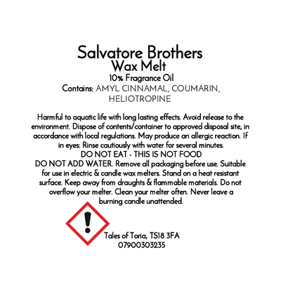 Salvatore Brothers | Clamshell Wax Melt